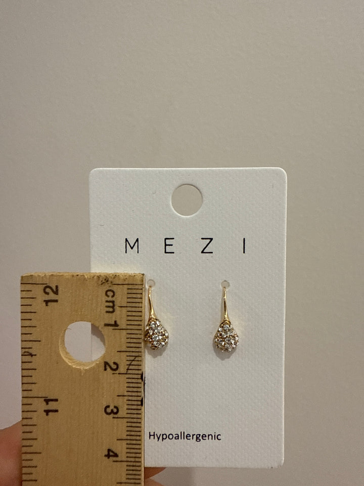 Crystal encrusted tear shaped drop earrings