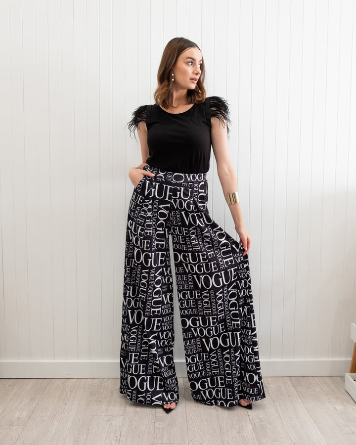 Black Print Pant