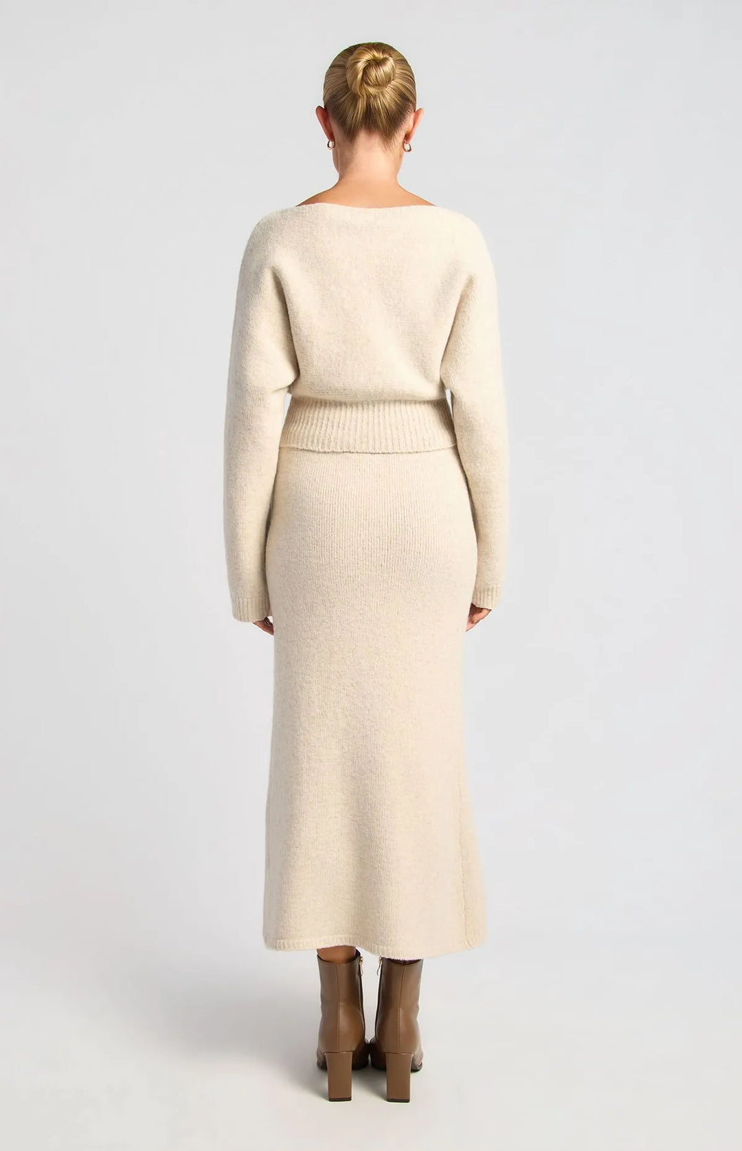Fluffy Knit Top - Oat Marle