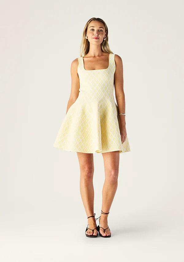 Tropea Knit Mini Dress - Yellow