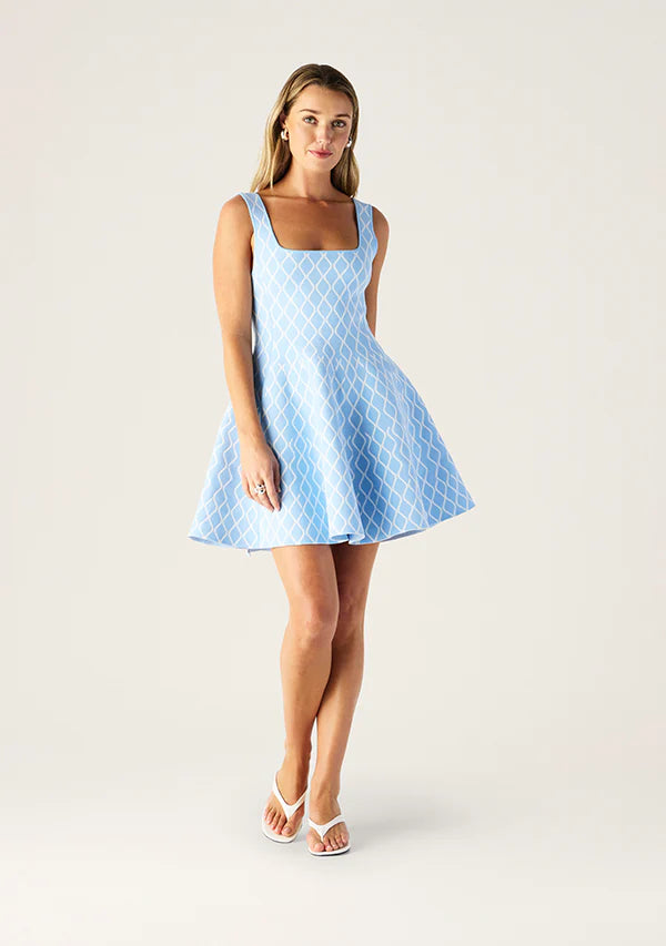 Tropea Knit Mini Dress - Blue