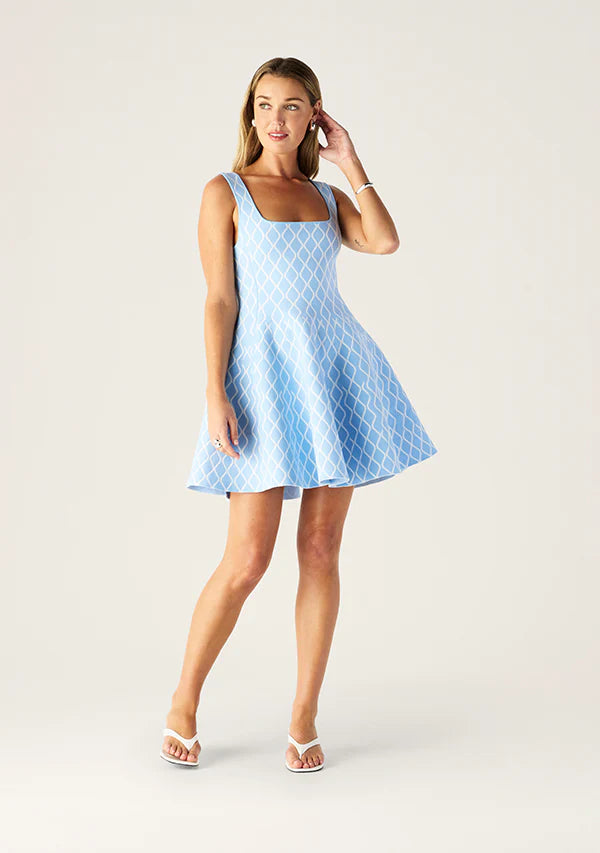 Tropea Knit Mini Dress - Blue