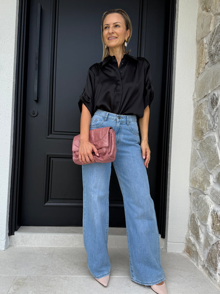 Amour Silk Shirt - Black