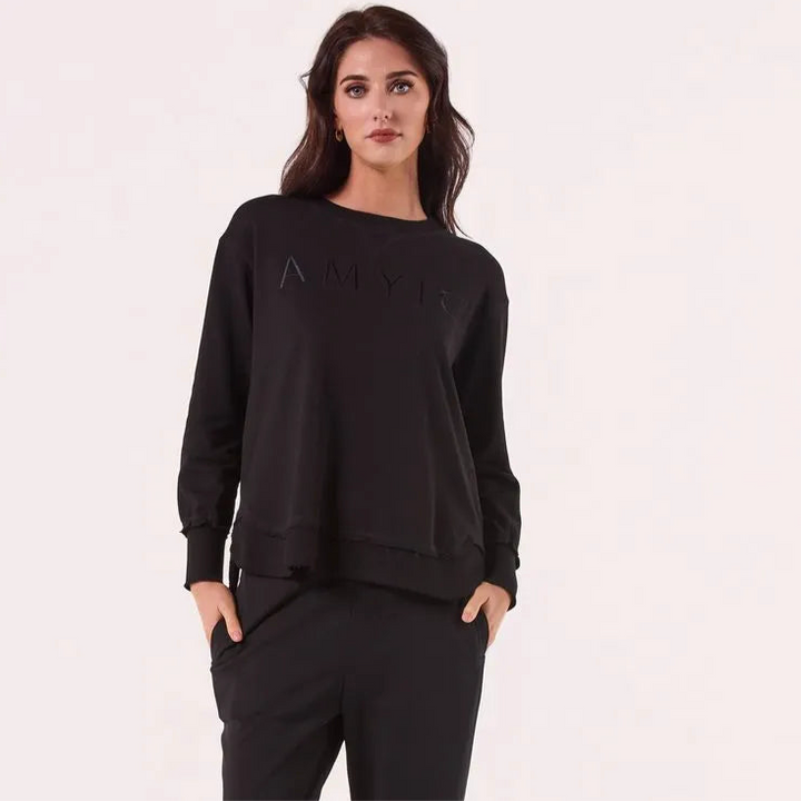 Embroidered Cotton Sweatshirt - Black
