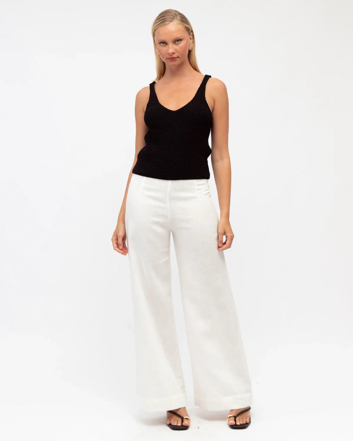 Boucle Knit Tank - Black