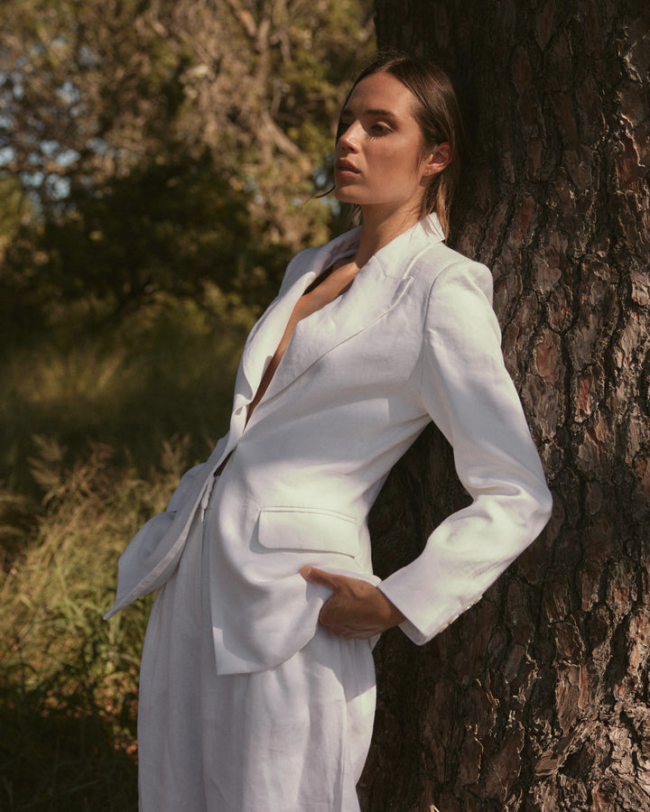 Katrina Linen Blazer - Ivory