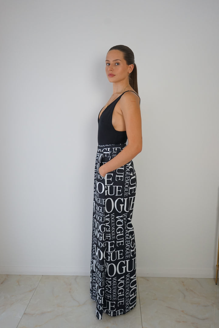 Black Print Pant