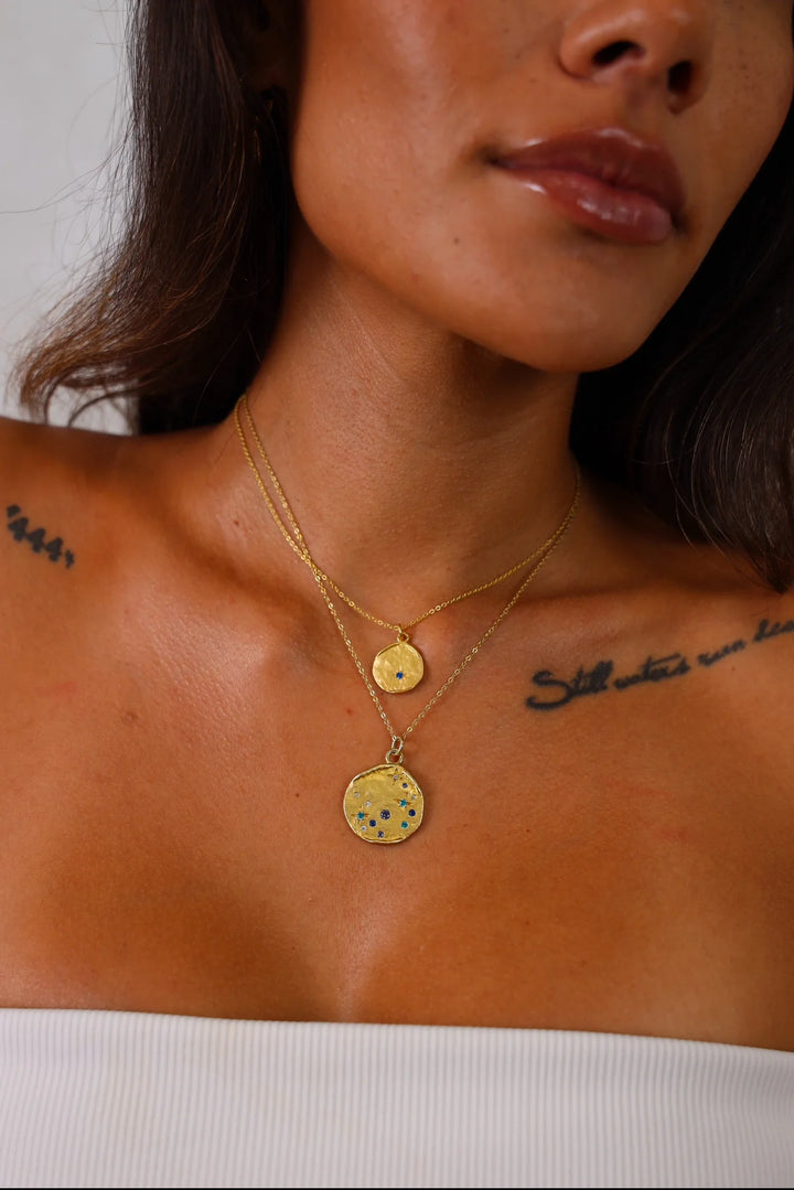Sapphire Pendant Necklace - Gold