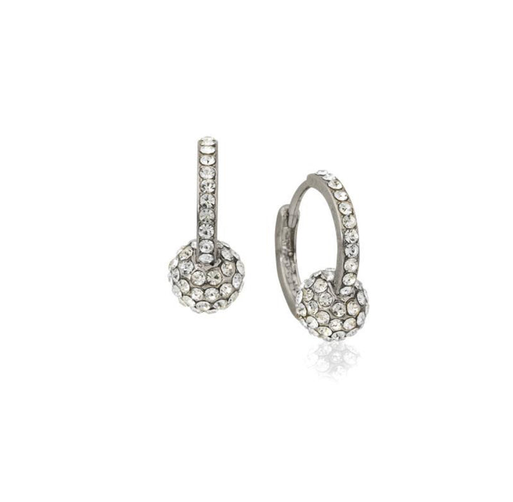 Crystal encrusted ball centered earrings