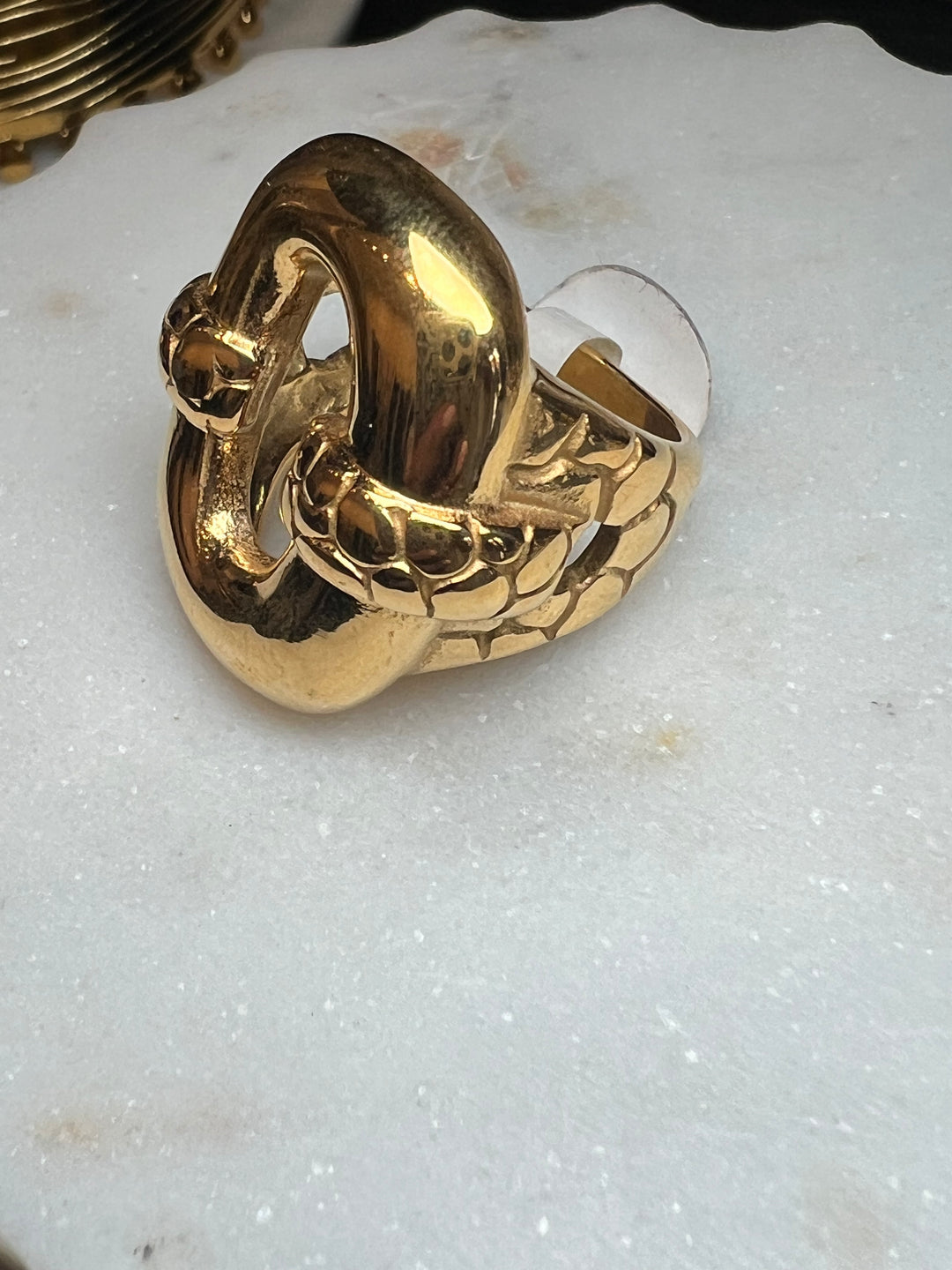 Gold Chunk Oval Ring - Large