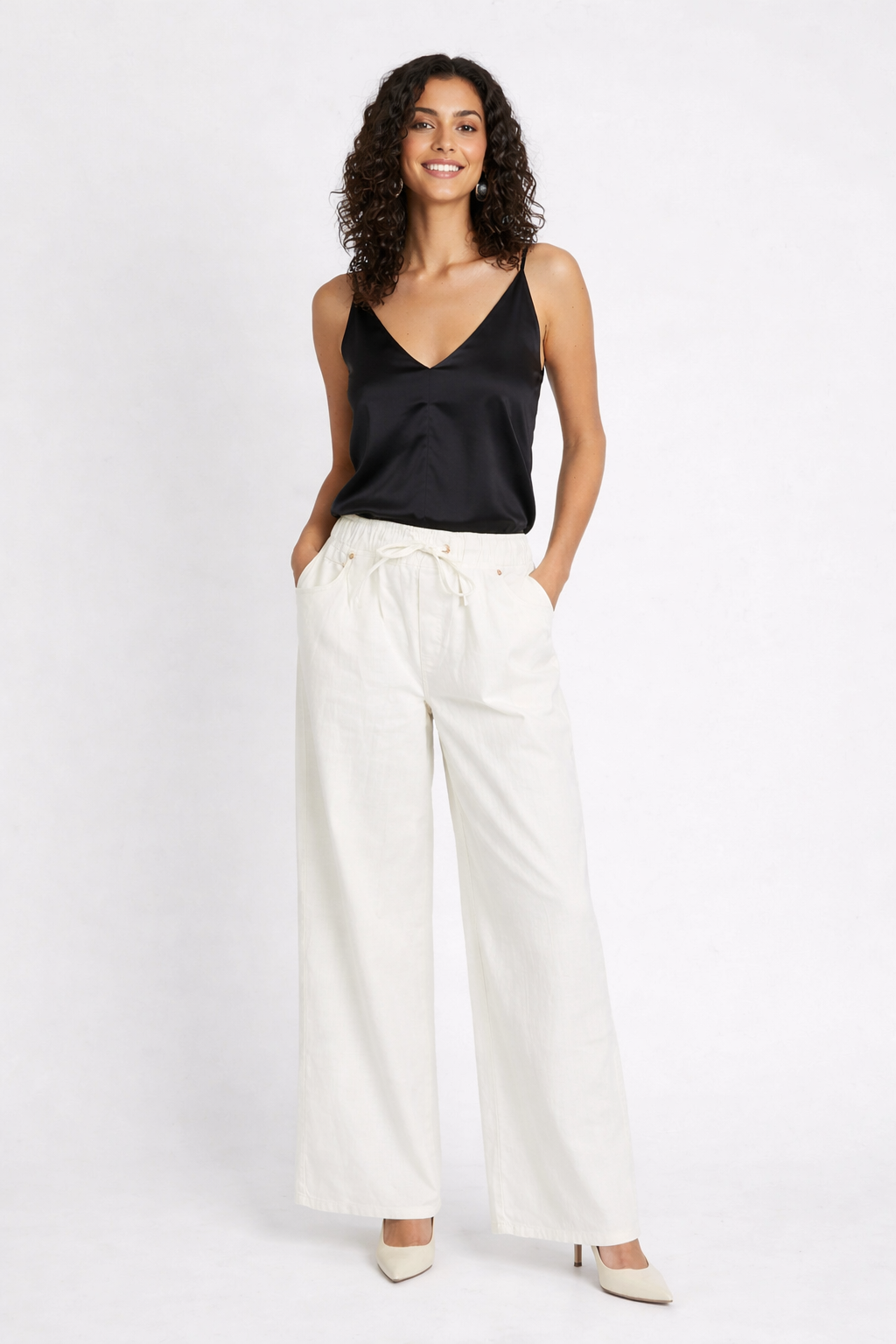 Petite Silk Cami - Black