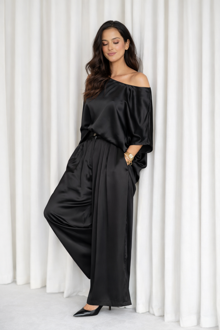 Bijou Pant - Black Silk