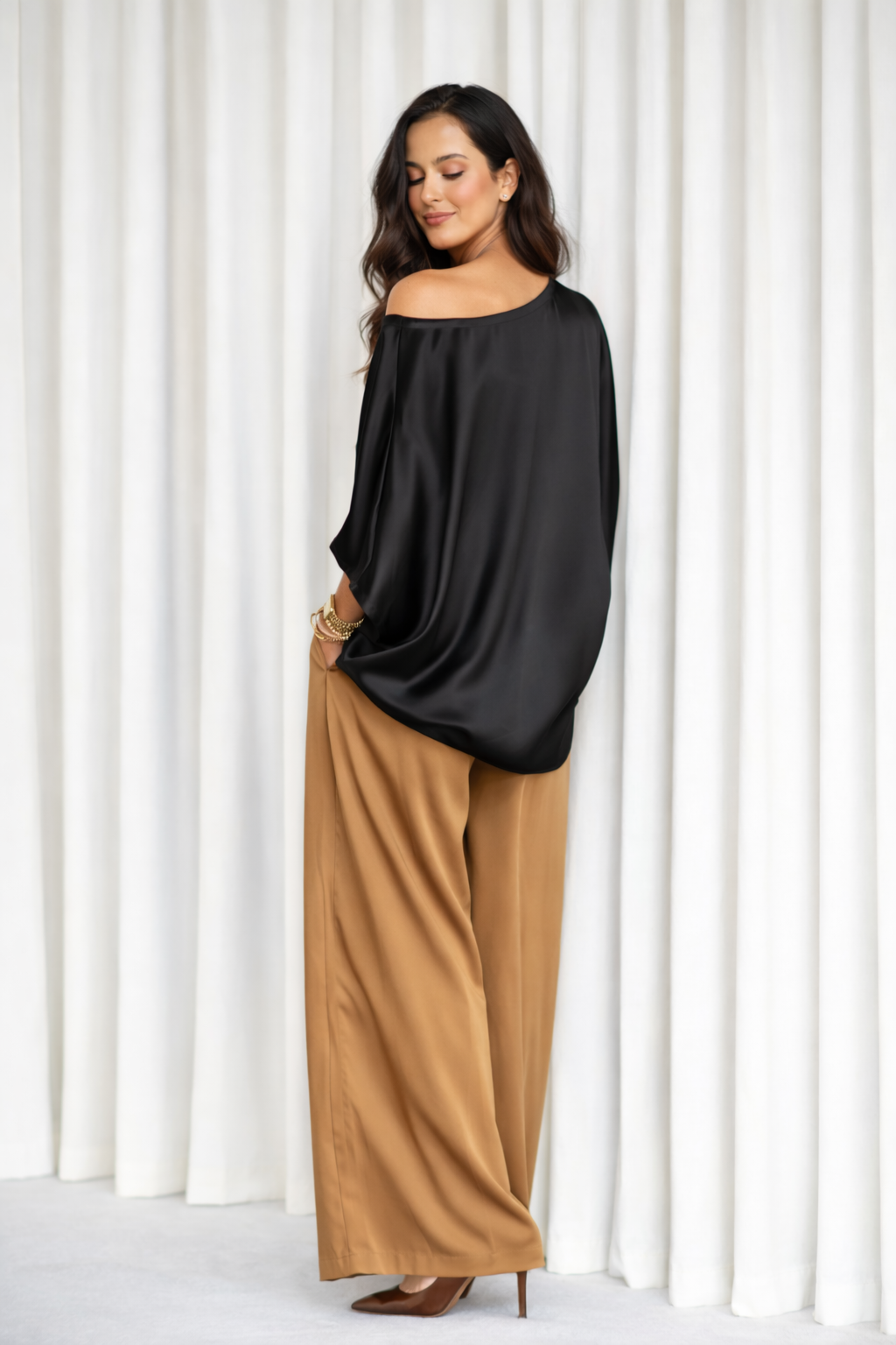 Bijou Pant - Black Silk