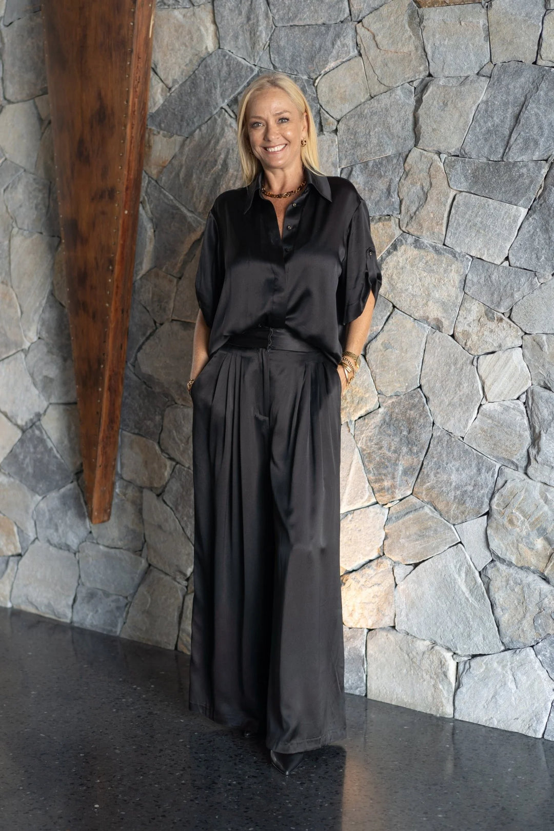 Amour Silk Shirt - Black