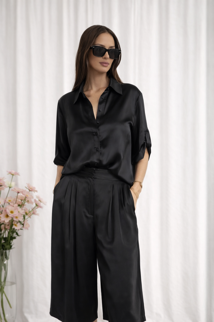 Amour Silk Shirt - Black