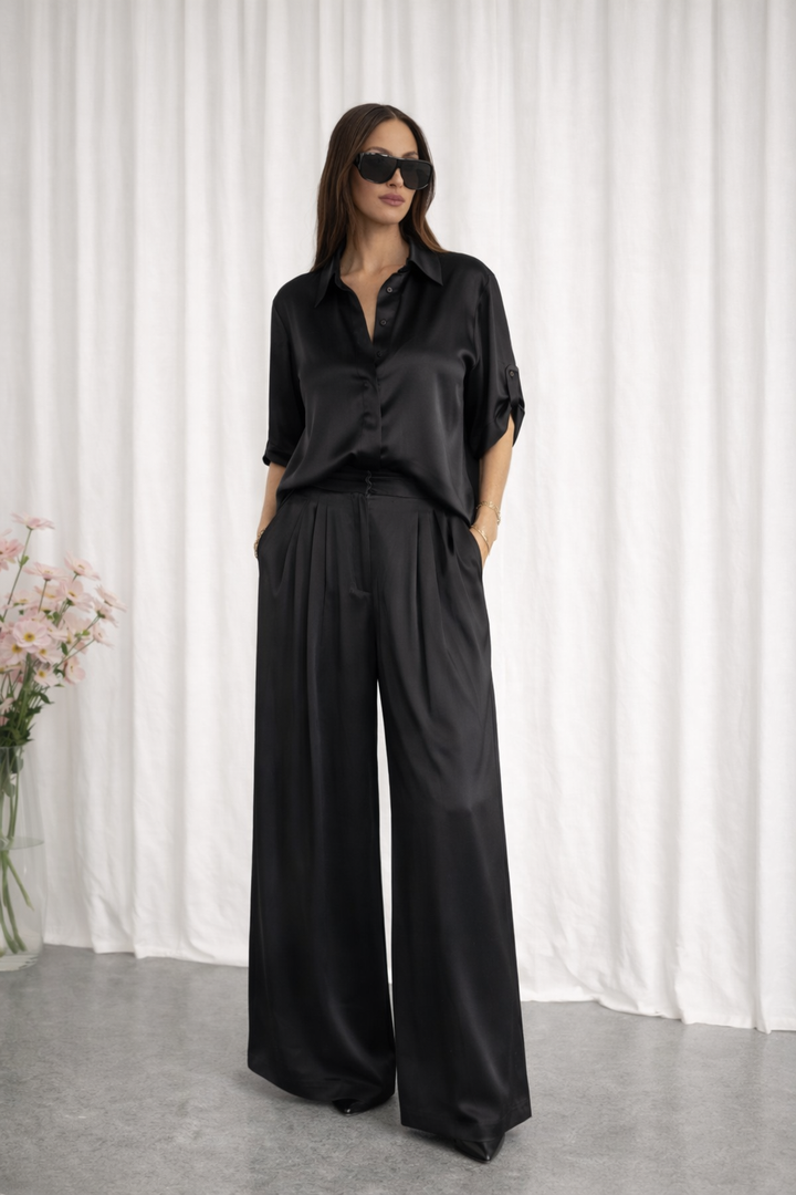 Amour Silk Shirt - Black