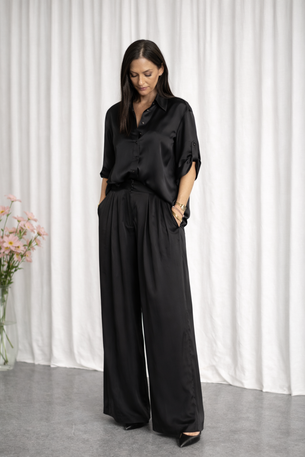 Amour Silk Shirt - Black