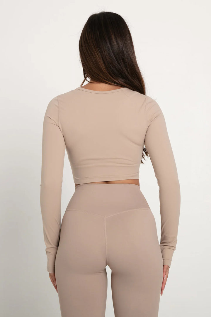 Long Sleeve Crop Sand
