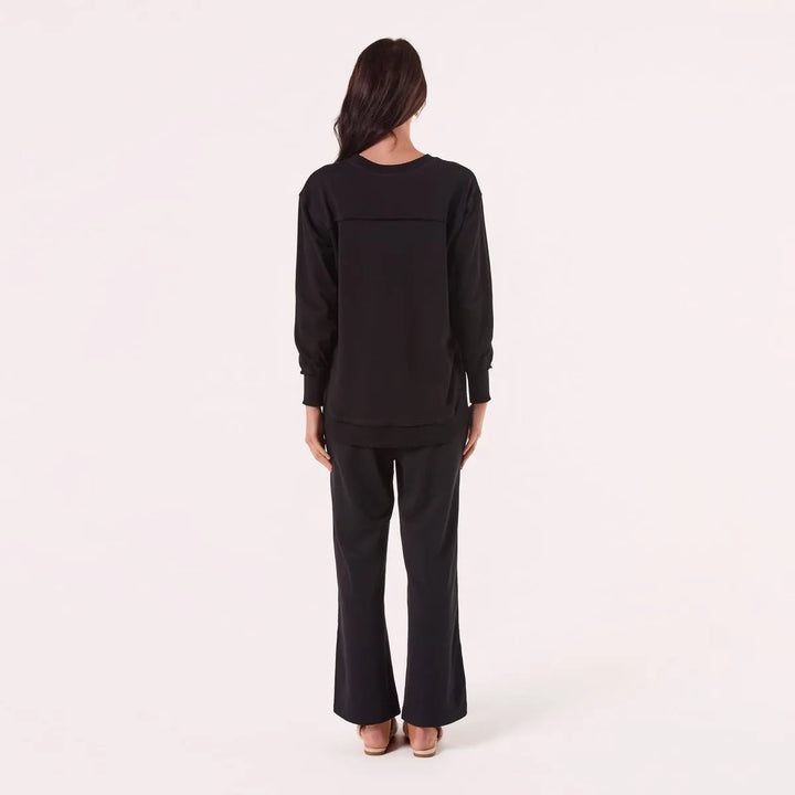 Soft Cotton Track Pant - Black