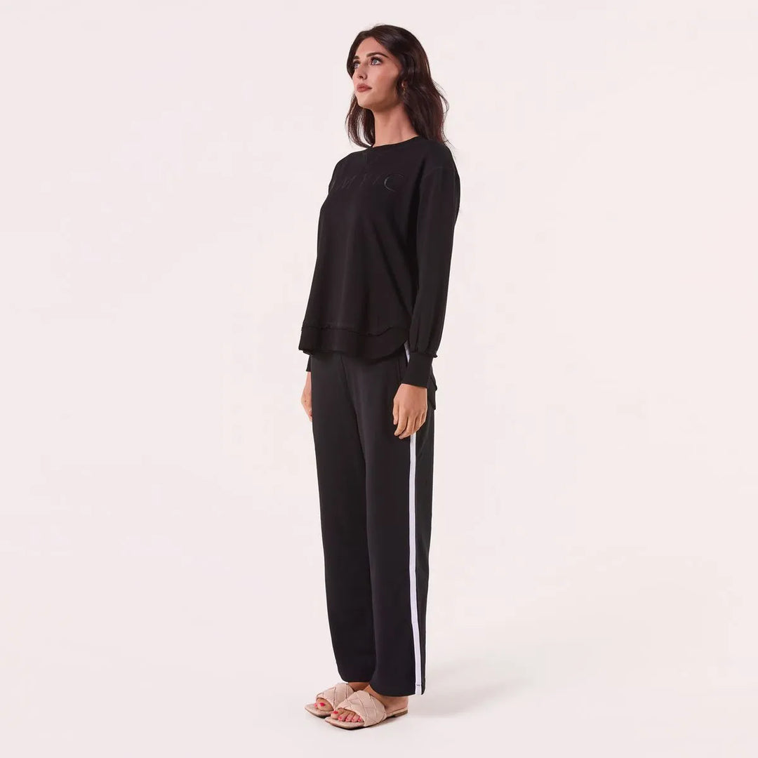 Embroidered Cotton Sweatshirt - Black