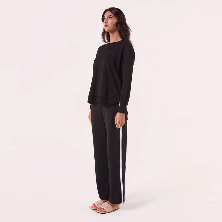 Embroidered Cotton Sweatshirt - Black