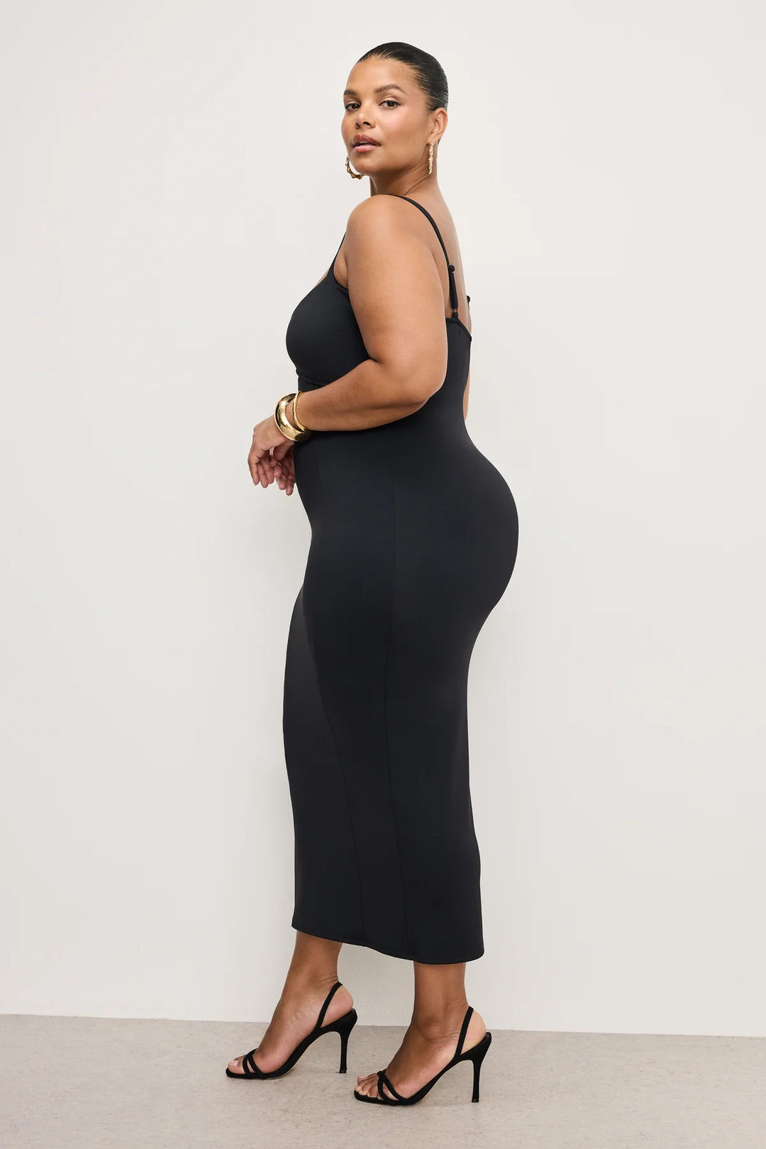 Scuba Sweetheart Midi Dress - Black