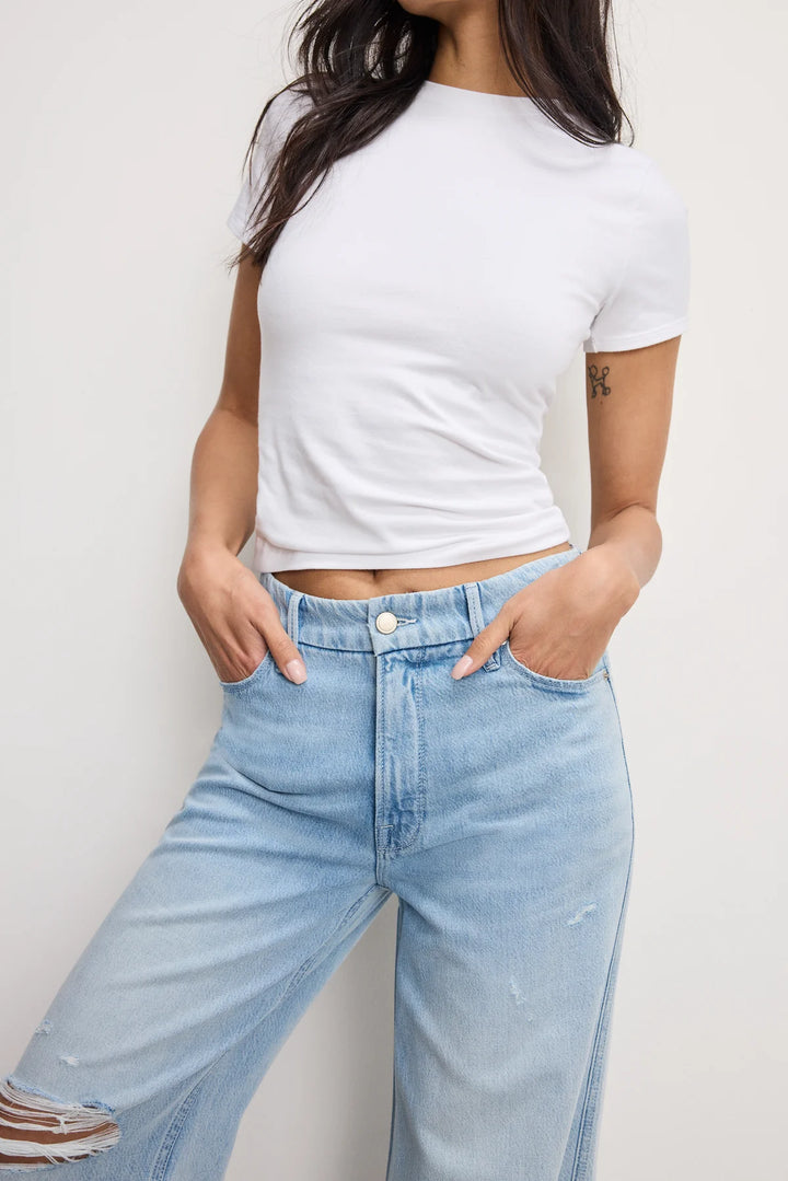 Weightless Good Skate Wide Cropped Jeans - Indigo 959