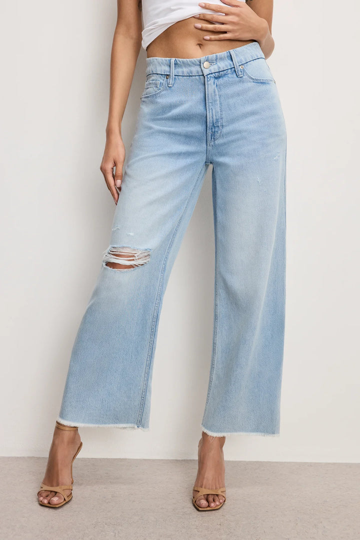 Weightless Good Skate Wide Cropped Jeans - Indigo 959