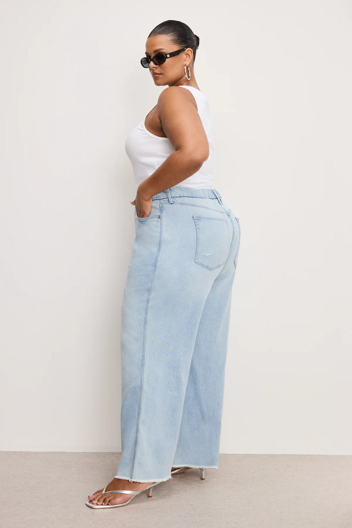 Weightless Good Skate Wide Cropped Jeans - Indigo 959