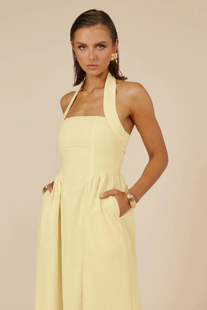 LOCKLEA MIDI DRESS - LEMON