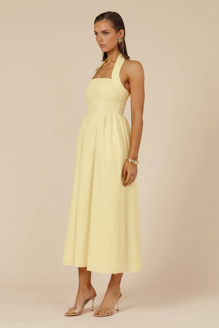 LOCKLEA MIDI DRESS - LEMON