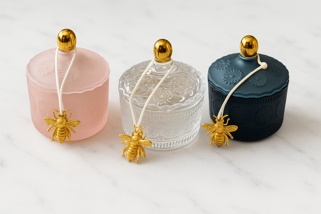 Glass Trinket Jar with Bee Charm