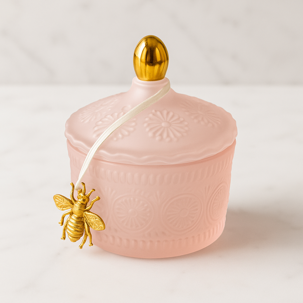 Glass Trinket Jar with Bee Charm