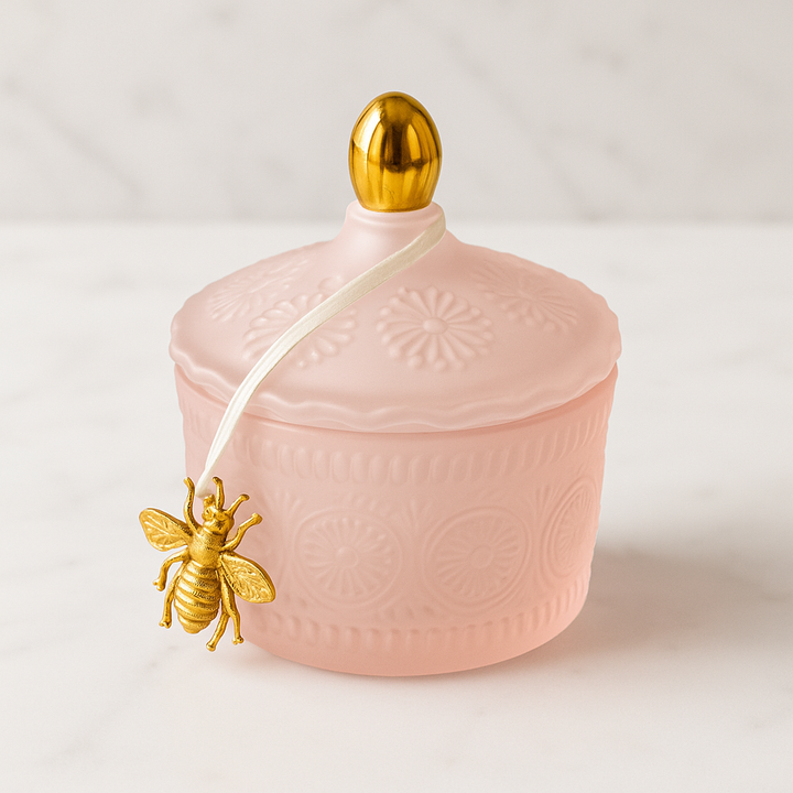 Glass Trinket Jar with Bee Charm