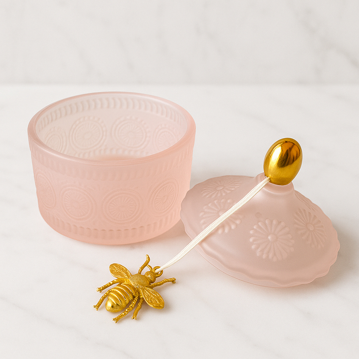 Glass Trinket Jar with Bee Charm