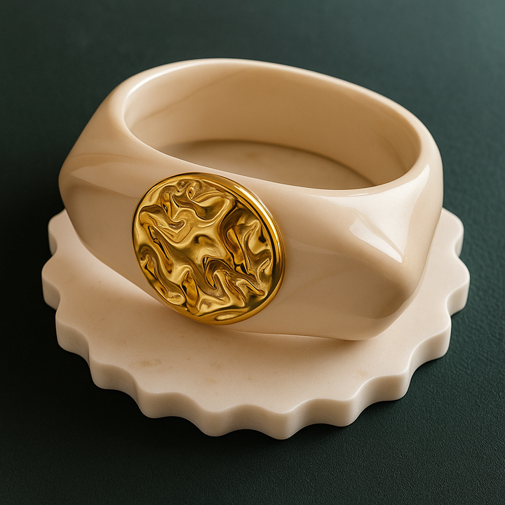 Gold/Enamel Cuff