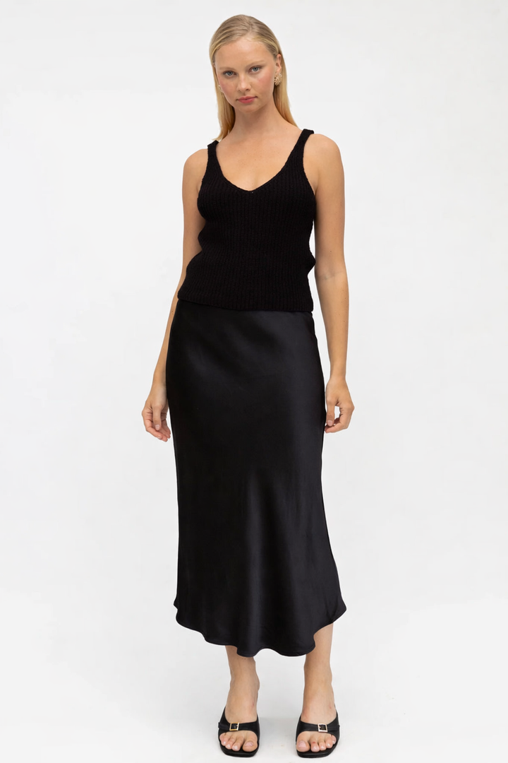 Boucle Knit Tank - Black