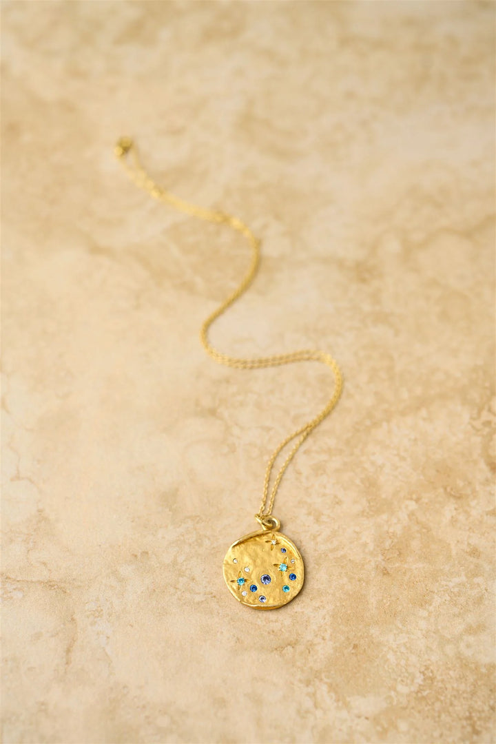 Sapphire Pendant Necklace - Gold