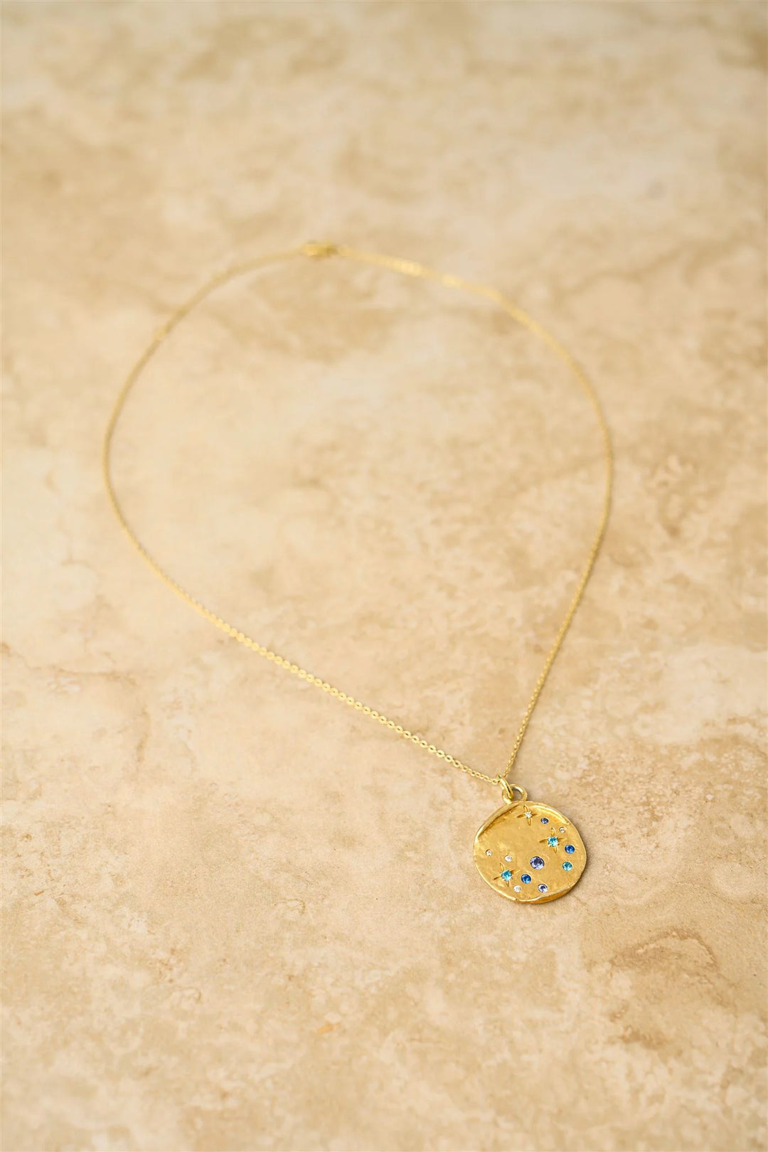 Sapphire Pendant Necklace - Gold