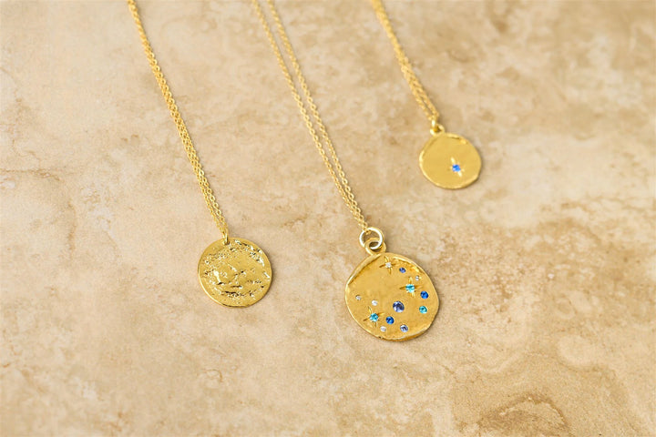 Sapphire Pendant Necklace - Gold