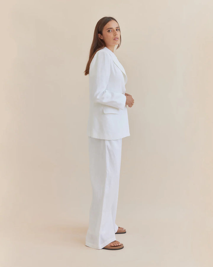 Katrina Linen Blazer - Ivory