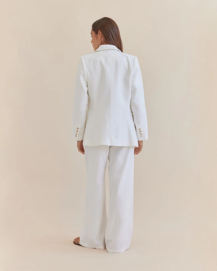 Katrina Linen Blazer - Ivory