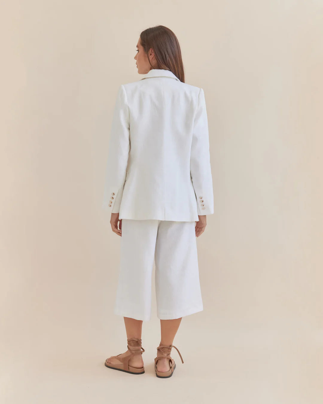 Katrina Linen Blazer - Ivory