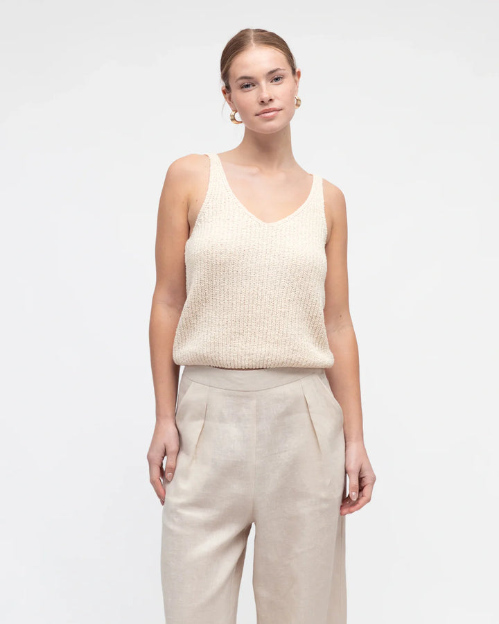Boucle Knit Tank - Cream