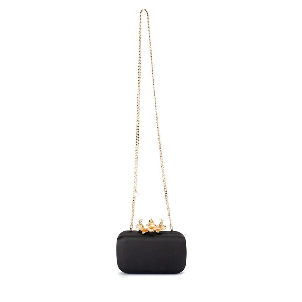 ADELE Orchid Lock Clutch Black