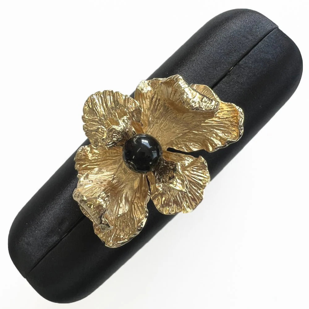 ADELE Orchid Lock Clutch Black