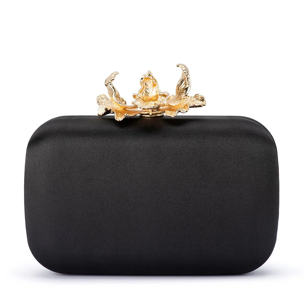 ADELE Orchid Lock Clutch Black