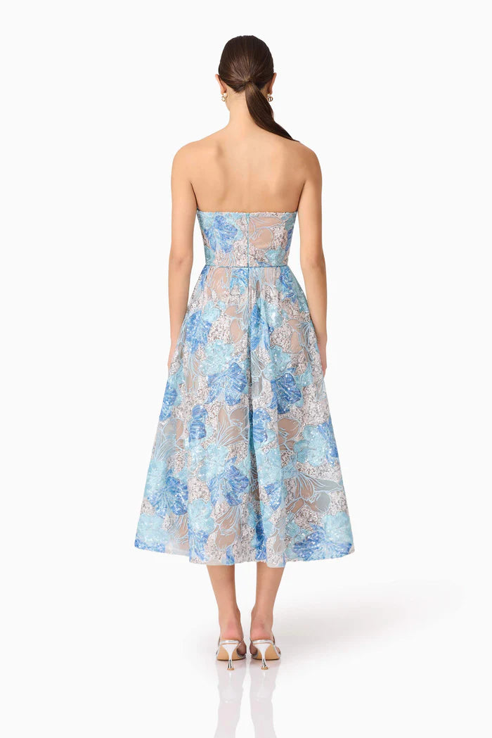 Leonie Cocktail Midi Dress - Blue