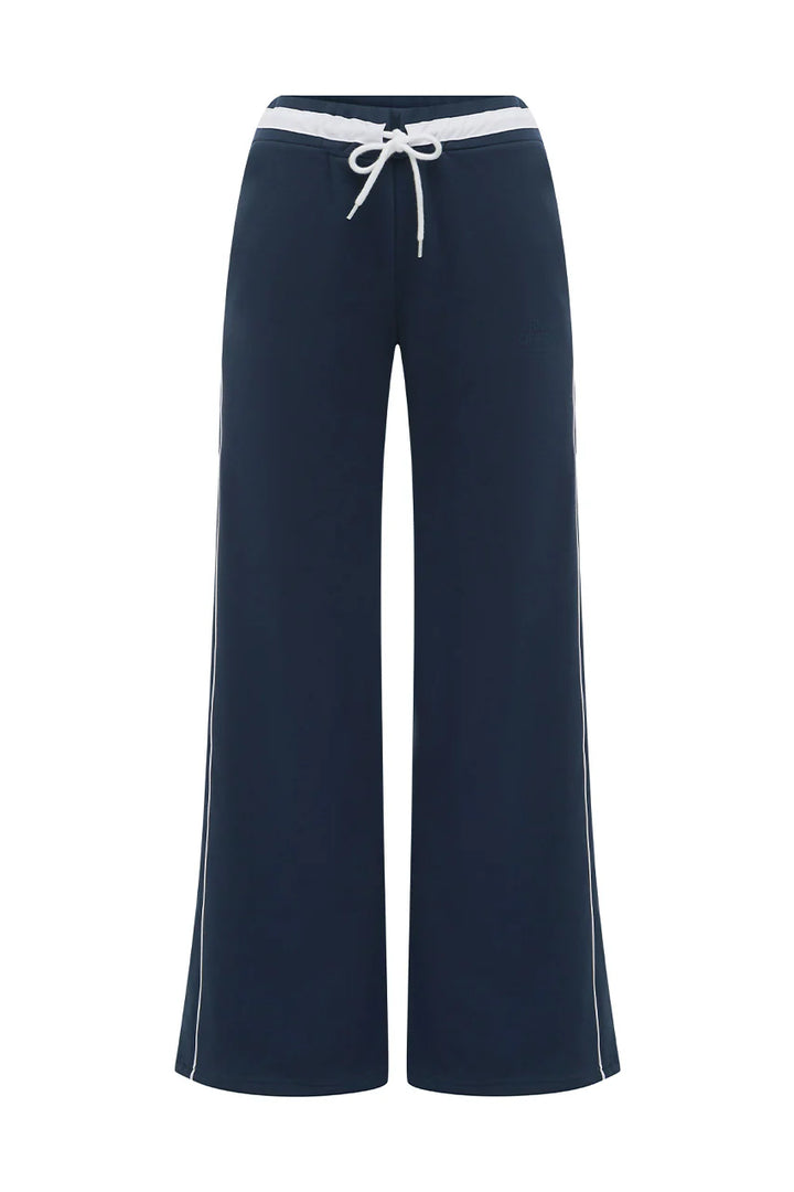 Eleri Wide Leg Track Pants - Steel