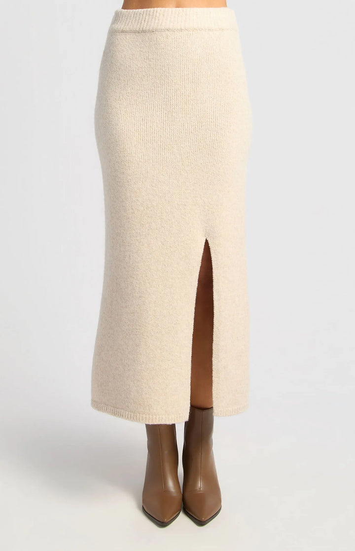 Fluffy Knit Top - Oat Marle